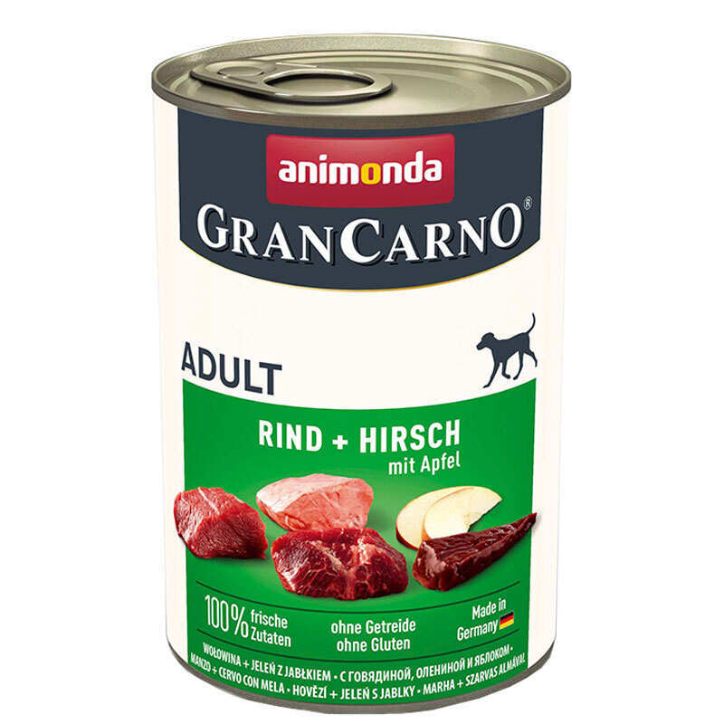 Animonda (Анімонда) Gran Carno Adult Beef + Deer with Apple - Вологий корм з яловичиною та олениною для собак (400 г) в E-ZOO