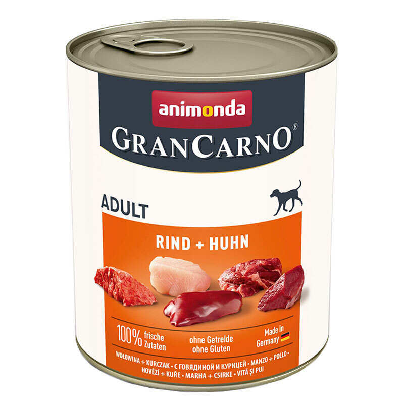 Animonda (Анімонда) GranCarno Adult Beef Chicken – Консервований корм з яловичиною та куркою для собак (800 г) в E-ZOO