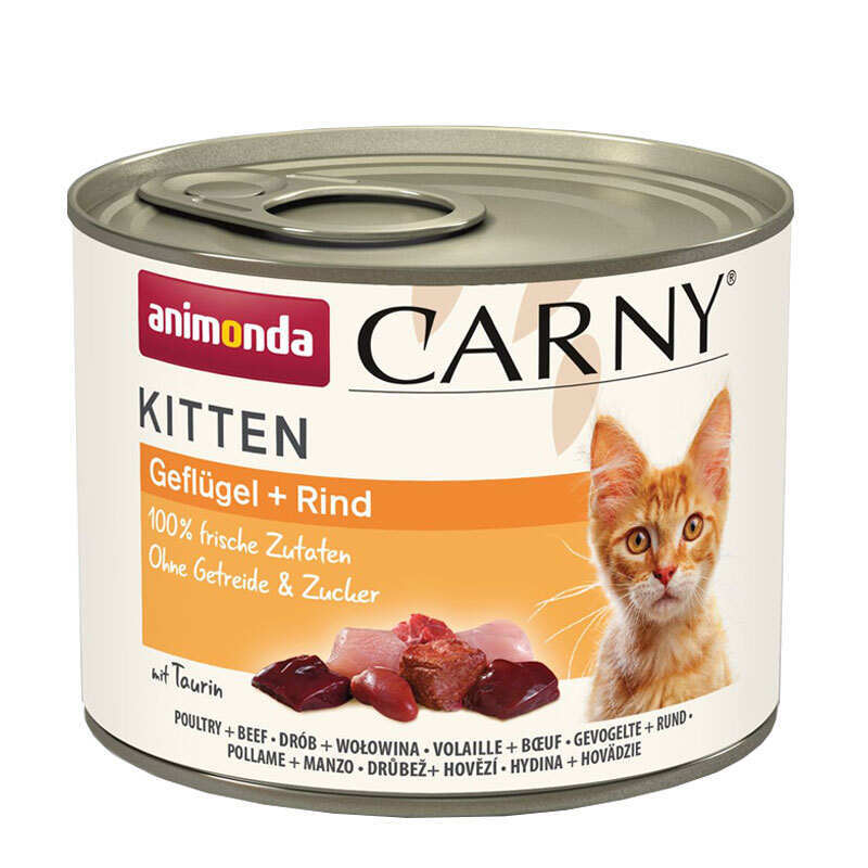 Animonda (Анимонда) Carny Kitten Beef Poultry– Консервированный корм с говядиной и птицей для котят (200 г) в E-ZOO