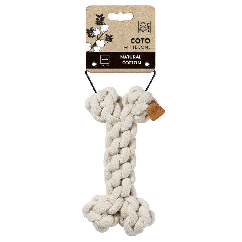M-Pets (М-Петс) Coto White Bone - Игрушка-веревка Белая кость для собак (19 см) в E-ZOO