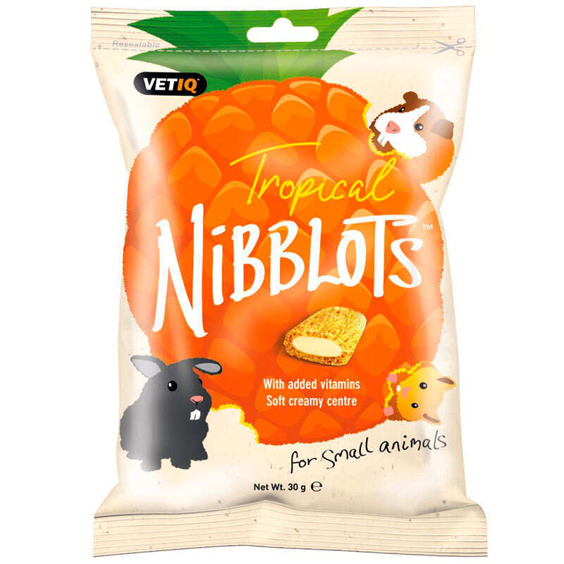 VetIQ Health Nibblots Tropical - Ласощі з тропічними фруктами для здоров'я шкіри та шерсті гризунів (30 г) в E-ZOO