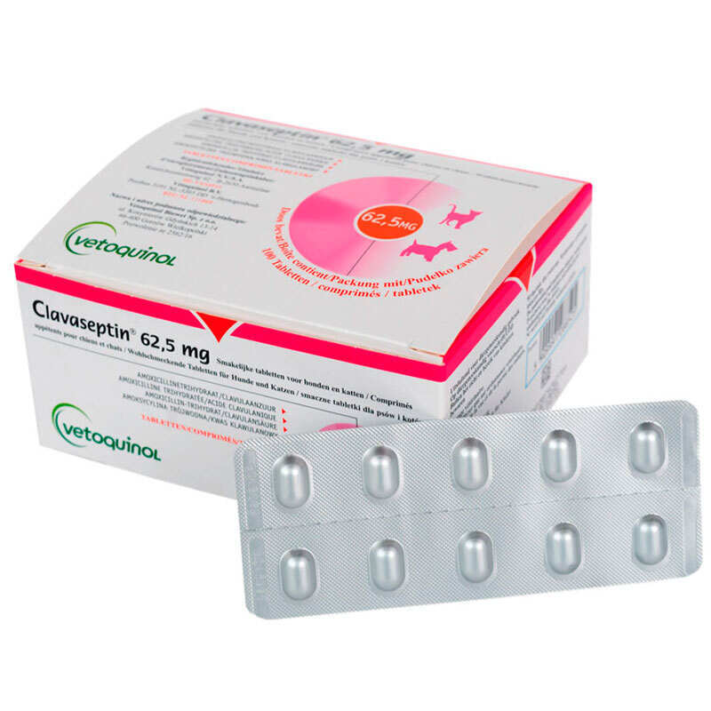 Vetoquinol (Ветокінол) Clavaseptin - Таблетки Клавасептин (антибиотики) (10 табл. /250 мг) в E-ZOO