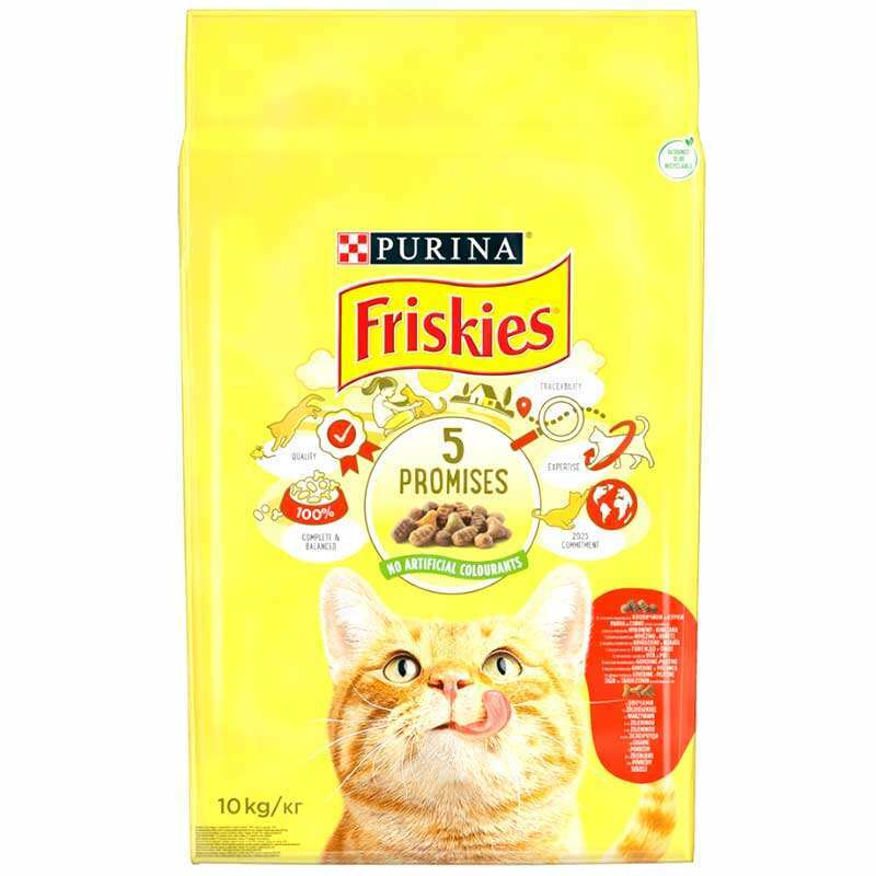 Friskies (Фрискис) - Сухой корм с говядиной, курицей и овощами для активных котов (10 кг) в E-ZOO