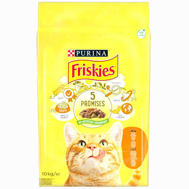 Friskies (Фрискис) - Сухой корм с курицей и овощами для активных котов (10 кг) в E-ZOO