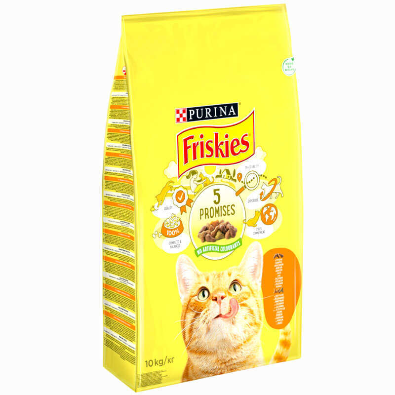 Friskies (Фрискис) - Сухой корм с курицей и овощами для активных котов (10 кг) в E-ZOO