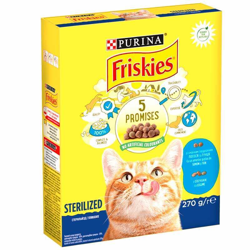 Купити Friskies (Фрискис) - Сухий корм з лососем, тунцем і овочами для ...