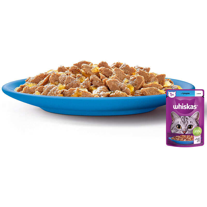 Whiskas (Вискас) - Влажный корм с тунцом в желе для взрослых кошек (85 г) в E-ZOO
