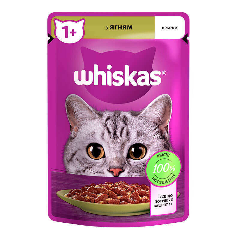 Whiskas (Вискас) - Влажный корм ягнёнок в желе для котов (85 г) в E-ZOO