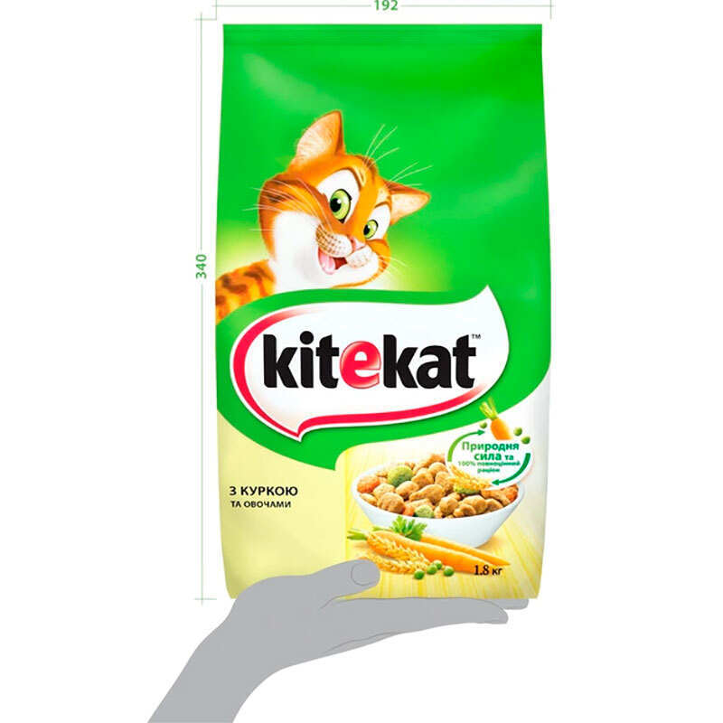 Kitekat (Китикет) - Сухой корм с курицей и овощами для кошек (12 кг) в E-ZOO