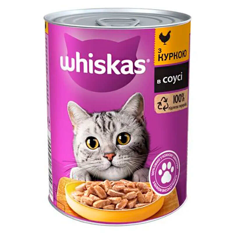 Whiskas (Віскас) - Вологий корм з куркою для дорослих котів (400 г) в E-ZOO