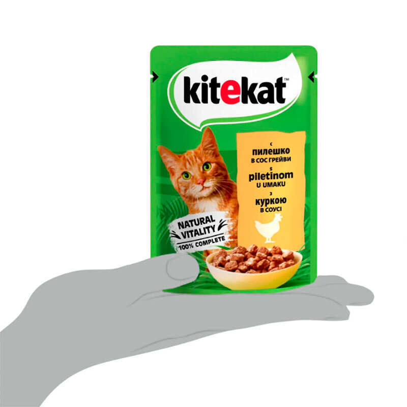 Kitekat (Китикет) - Влажный корм с курицей в соусе для кошек (85 г) в E-ZOO
