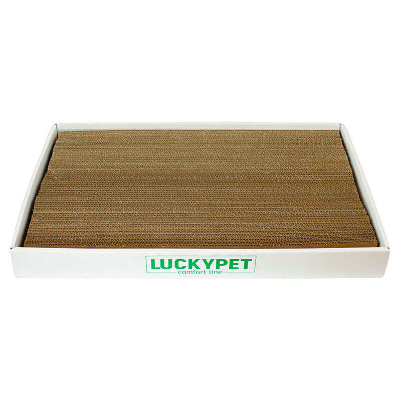 Lucky Pet - Эко-когтеточка "Подиум" картон для котов (Мини 24x50x5 см) в E-ZOO