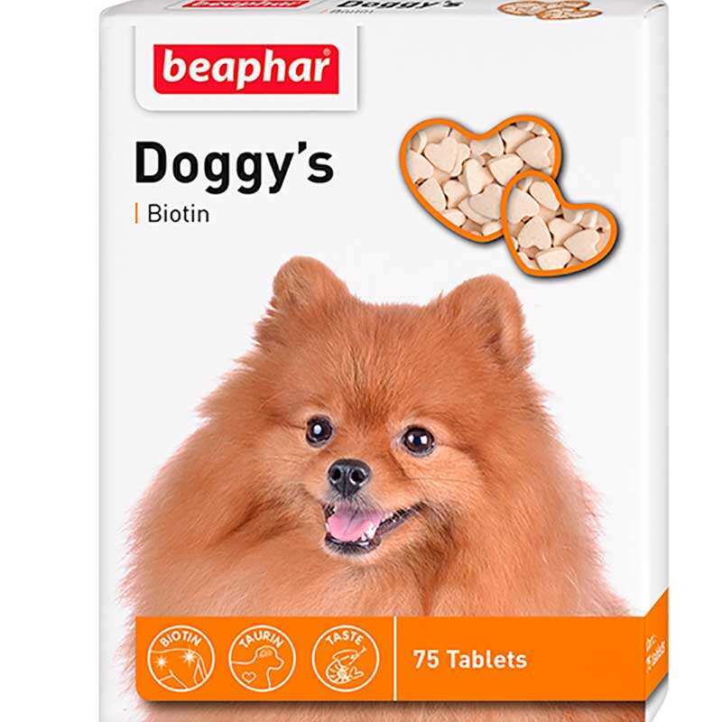 Beaphar (Беафар) Doggy's Biotin - Мультивитаминный комплекс с биотином для собак (75 г) в E-ZOO