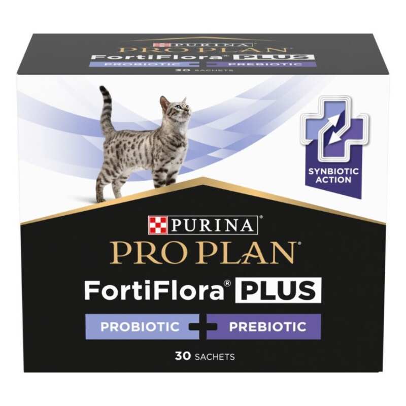 Pro Plan Veterinary Diets (Про План Ветеринари Диетс) FortiFlora Plus - Кормовая добавка для поддержки микрофлоры кишечника у взрослых котов и котят (30х1,5 г) в E-ZOO