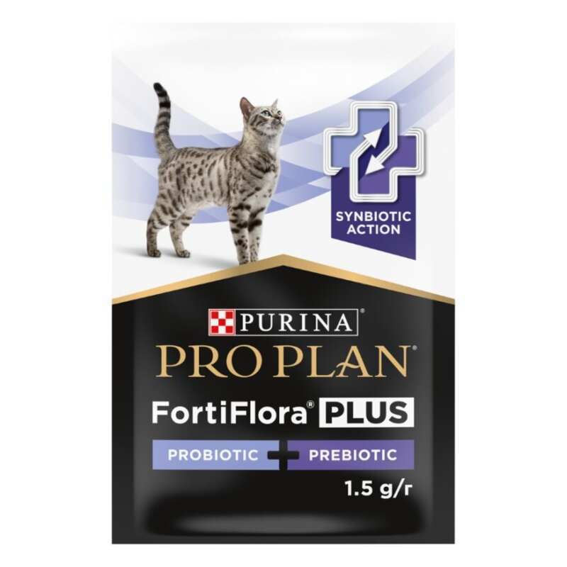 Pro Plan Veterinary Diets (Про План Ветеринарі Дієтс) FortiFlora Plus - Кормова добавка для підтримки мікрофлори кишківника у дорослих котів та кошенят (30х1,5 г) в E-ZOO