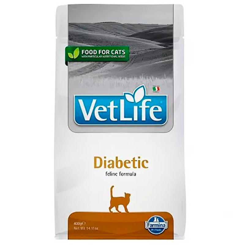 Farmina (Фармина) Vet Life Diabetic - Сухой лечебный корм-диета для кошек, страдающих от сахарного диабета (400 г) в E-ZOO