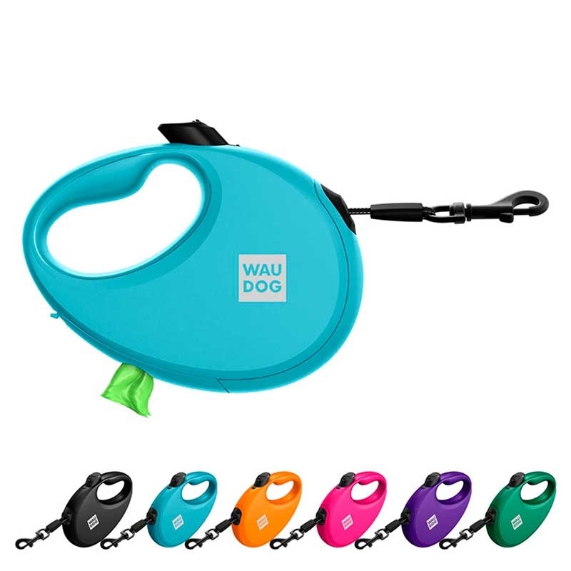 Collar (Коллар) WAUDOG R-leash - Поводок-рулетка для собак с контейнером для пакетов и светоотражающей лентой (3 м, до 12 кг) (S (3 м)) в E-ZOO