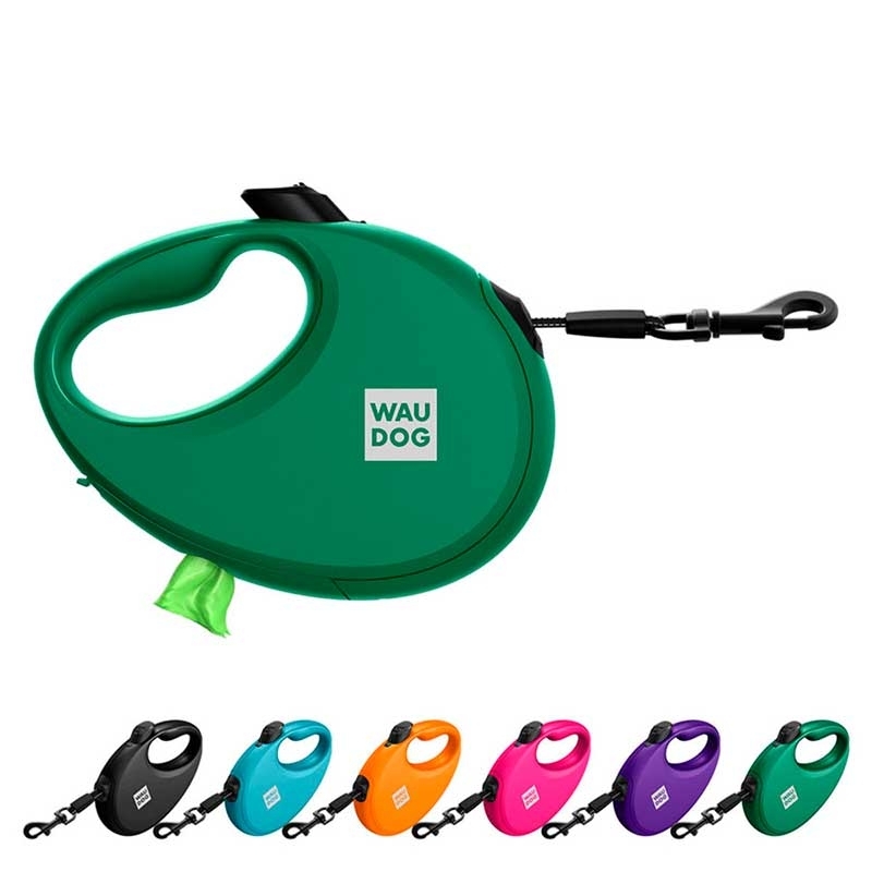 Collar (Коллар) WAUDOG R-leash - Поводок-рулетка для собак с контейнером для пакетов и светоотражающей лентой (3 м, до 12 кг) (S (3 м)) в E-ZOO