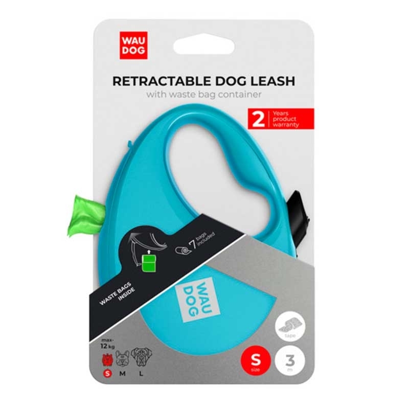 Collar (Коллар) WAUDOG R-leash - Поводок-рулетка для собак с контейнером для пакетов и светоотражающей лентой (3 м, до 12 кг) (S (3 м)) в E-ZOO