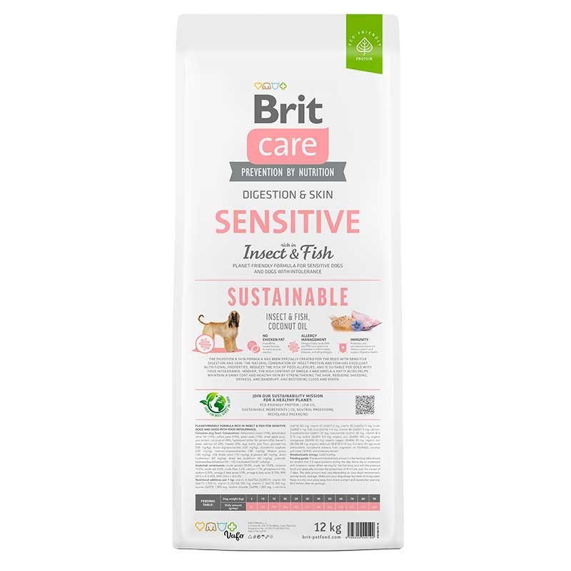 Brit Care (Бріт Кеа) Sustainable Sensitive - Сухий корм з рибою та комахами для собак з чутливим травленням (12 кг) в E-ZOO