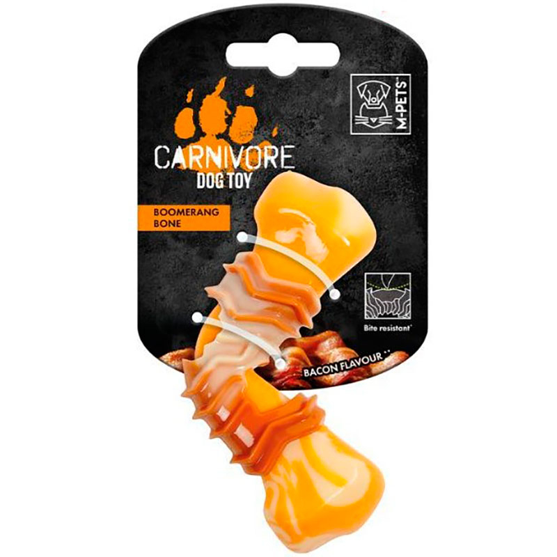 M-Pets (М-Петс) Carnivore Boomerang Bone - Игрушка Кость-бумеранг с ароматом бекона для собак (12,5x6,1х3,7 см) в E-ZOO
