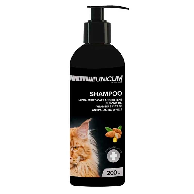 Unicum (Уникум) Premium Long-Haired cats and kittens - Витаминный шампунь с противопаразитарным эффектом для длинношерстых котов и котят (200 мл) в E-ZOO