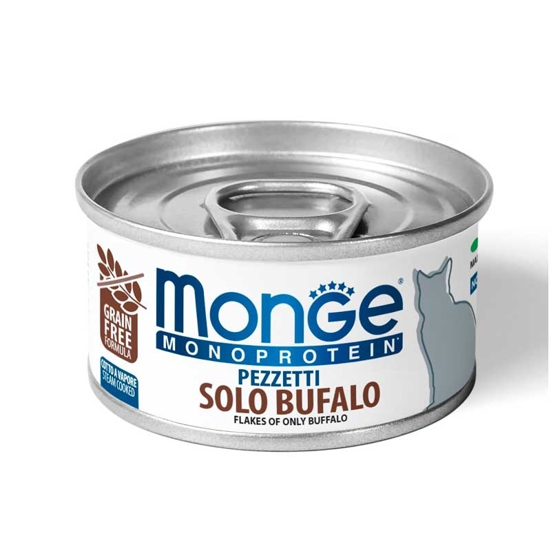 Monge (Монж) Monoprotein Solo Manzo - Монопротеиновые мясные хлопья из буйвола для взрослых кошек всех пород (80 г) в E-ZOO