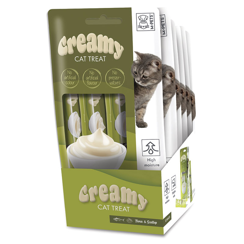 M-Pets (М-Петс) Creamy Cat treat Tuna&Scallop - Лакомства Крем с тунцом и морскими гребешками для котов (60 г) в E-ZOO