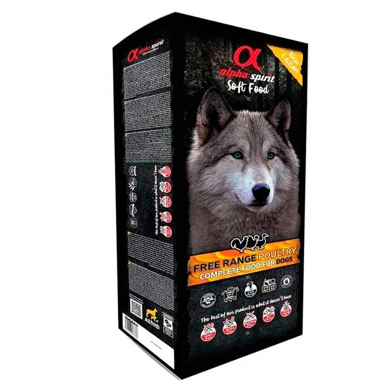 Alpha Spirit (Альфа Спірит) Free Range Poultry - Напіввологий корм з м'ясом птиці для собак усіх порід (9 кг / 45 шт.) в E-ZOO