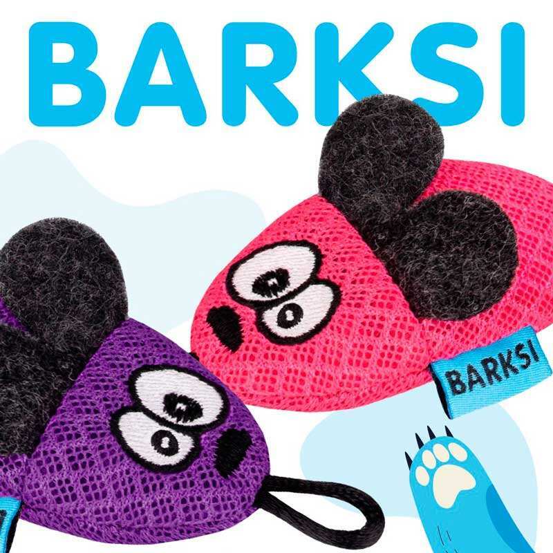 Barksi (Баркси) - Мягкая игрушка Мышка с колокольчиком для кошек (8х4 см) в E-ZOO
