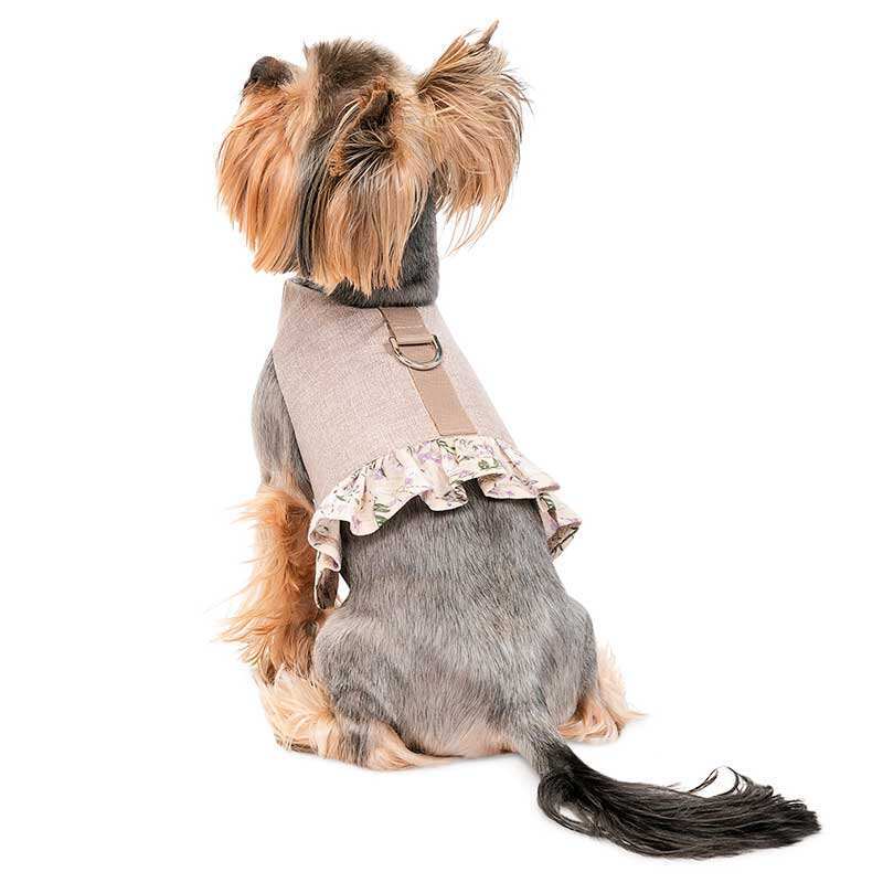 Pet Fashion (Пет Фешн) Nika - Шлея-плаття світло-сіре Ніка для собак-дівчаток (S (27х29 см)) в E-ZOO