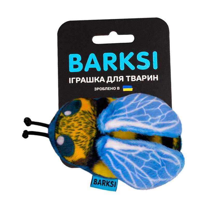Barksi (Барксі) - М'яка іграшка Бджілка з дзвіночком для котів і собак дрібних порід (10х6 см) в E-ZOO