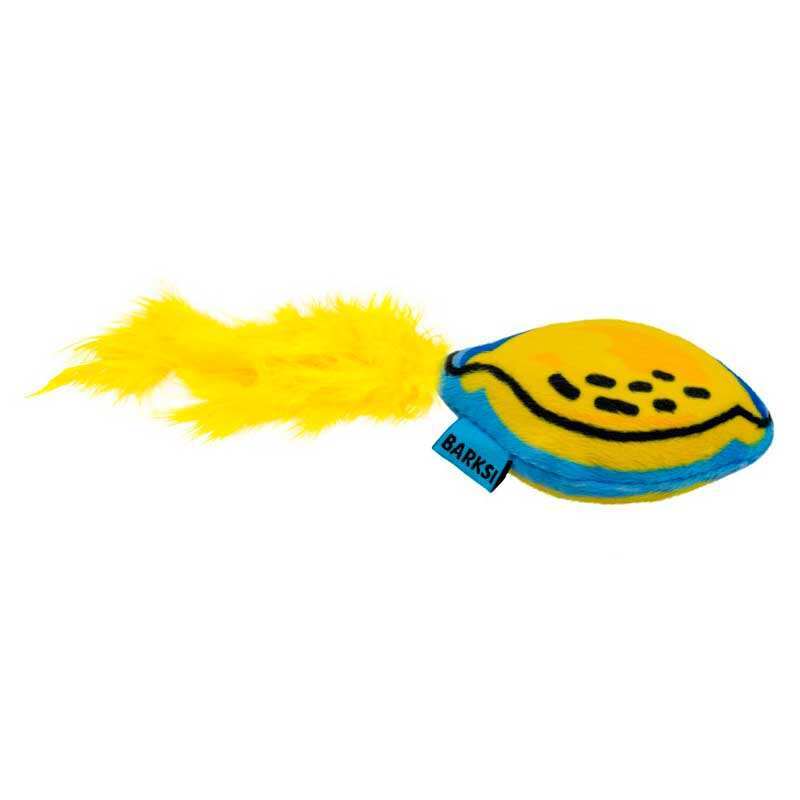 Barksi (Баркси) - Мягкая игрушка Лимон с колокольчиком и перьями для кошек и собак мелких пород (9х7 см) в E-ZOO