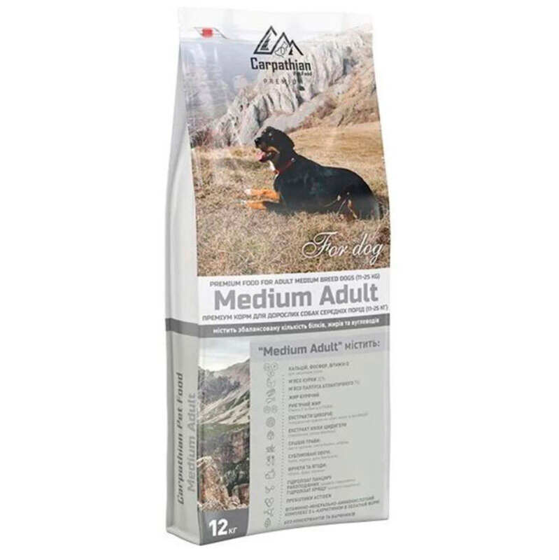 Carpathian Pet Food (Карпатиян Пэт Фуд) Medium Adult - Сухой корм для собак средних пород (12 кг) в E-ZOO