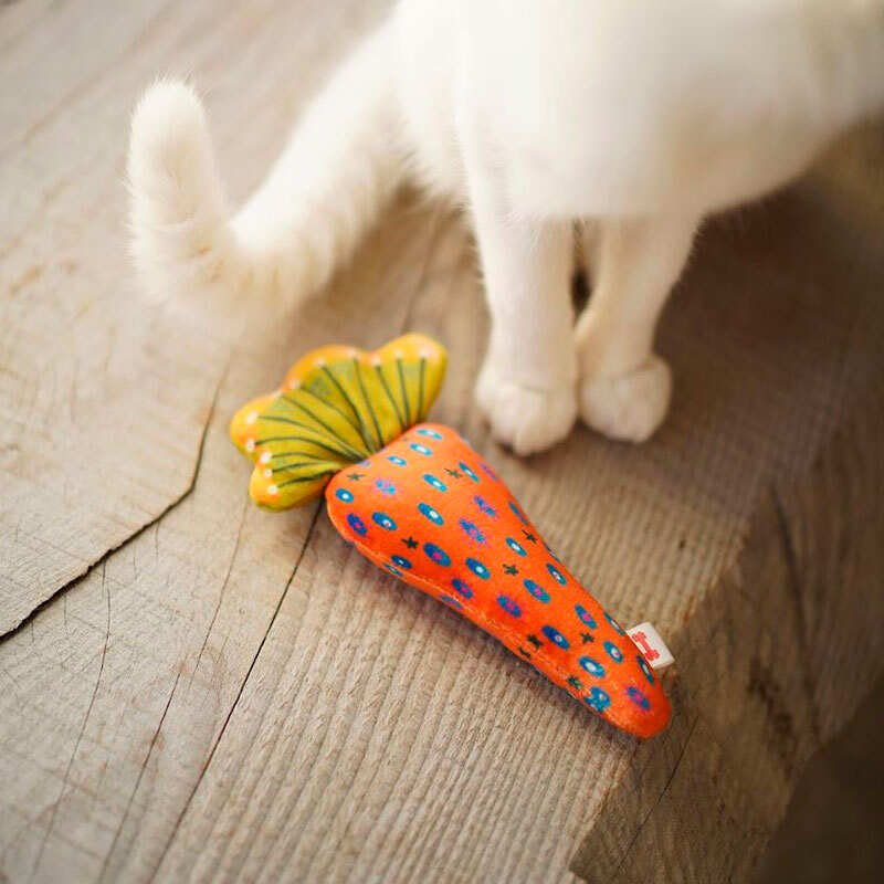 Байдык - Мягкая игрушка Морковка для котов и собак (19х9 см) в E-ZOO