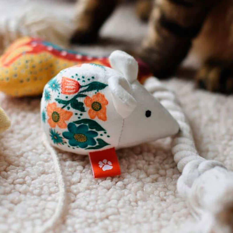 Байдик - М'яка іграшка-мишка Маруся з м'ятою для котів (9х6 см) в E-ZOO