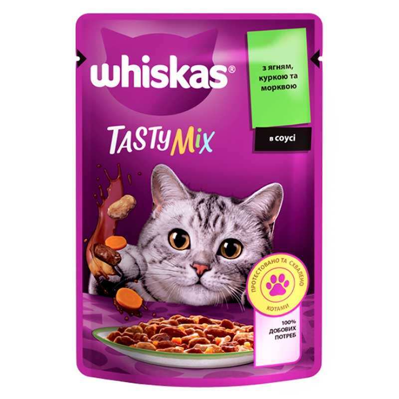 Подарок_Whiskas(Вискас) TastyMix - Влажный корм с ягнёнком, курицей и ...