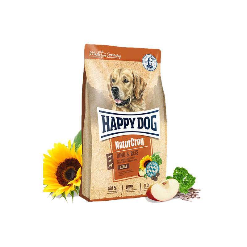 Happy Dog (Хеппі Дог) NaturCroq Rind & Reis - Сухий корм для дорослих собак з яловичиною та рисом (4 кг) в E-ZOO