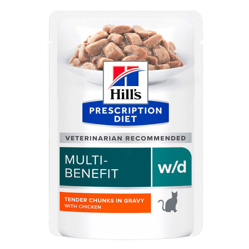 Hill's Prescription Diet w/d Multi Benefit - Вологий корм з куркою для підтримки при цукровому діабеті та контролю ваги у котів (85 г) в E-ZOO