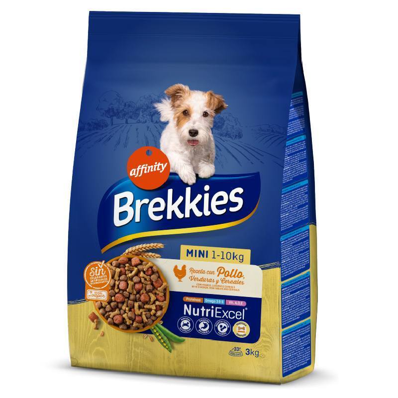 Brekkies (Брекис) Dog Mini Adult - Сухой корм с курицей и овощами для взрослых собак малых пород