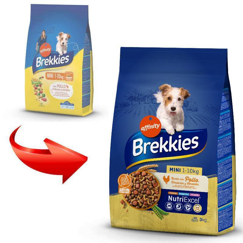 Brekkies (Брекис) Dog Mini Adult - Сухой корм с курицей и овощами для взрослых собак малых пород - Фото 3