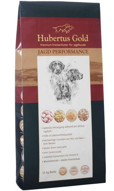 Hubertus Gold (Хубертус Голд) Jagd Performance - Сухий корм з м'ясом курки для собак з підвищеною активністю (15 кг) в E-ZOO