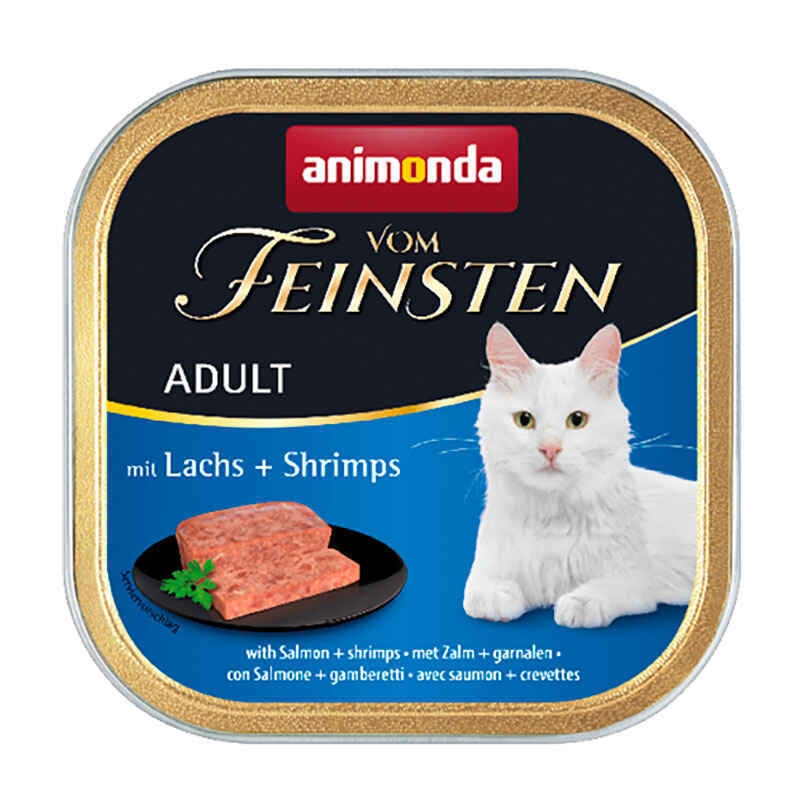 Animonda (Анімонда) Vom Feinsten Adult - Консервований корм у вигляді паштету з лососем і креветками для дорослих котів (100 г) в E-ZOO