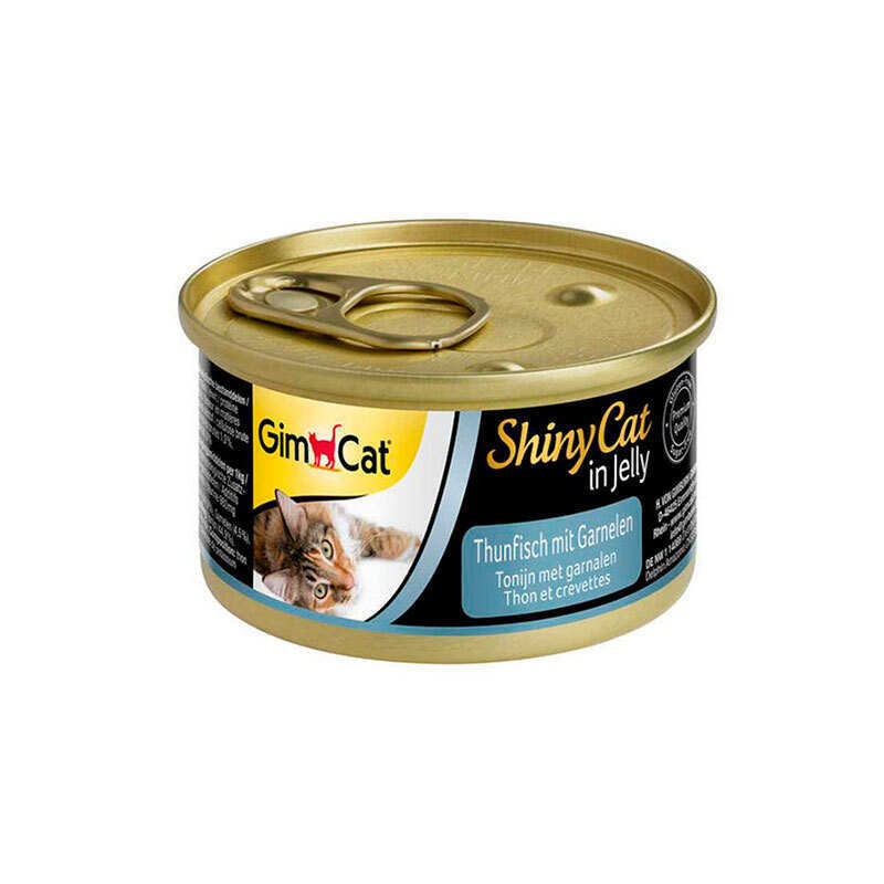 GimCat (ДжимКэт) ShinyCat - Консервированный корм с тунцом и креветками для кошек (70 г) в E-ZOO