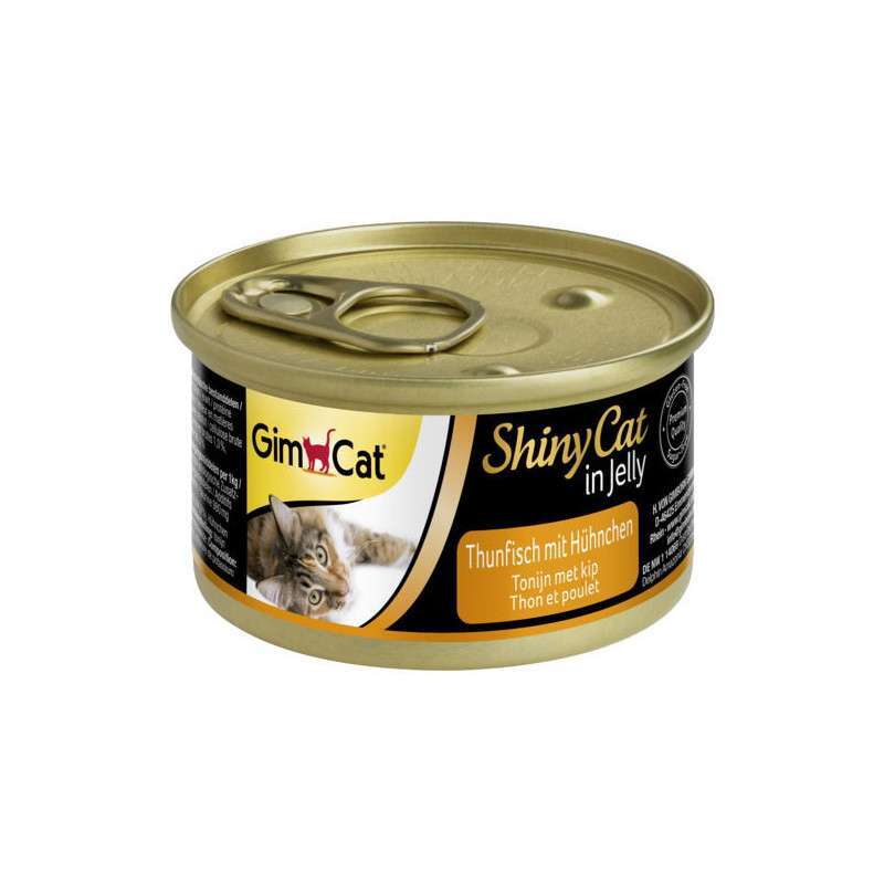 GimCat (ДжимКэт) ShinyCat - Консервированный корм с тунцом и курицей для кошек (70 г) в E-ZOO