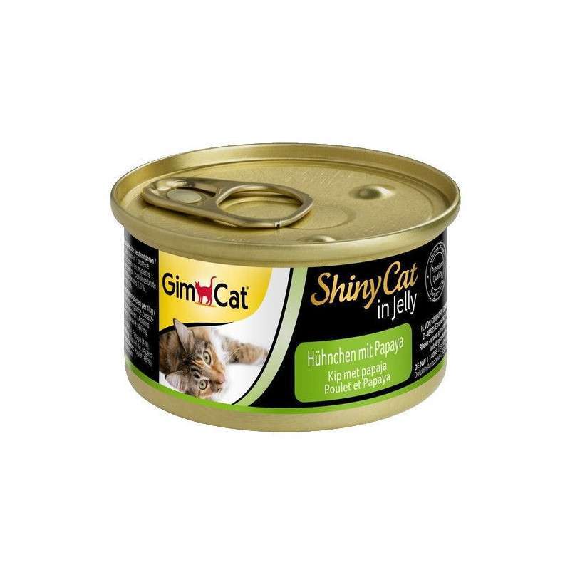GimСаt (ДжимКет) ShinyCat - Консервований корм з куркою та папайею для котів (70 г) в E-ZOO