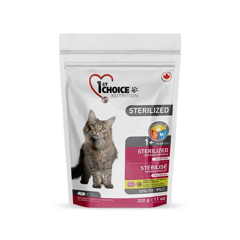 1st Choice (Фест Чойс) Sterilized - Сухой корм с курицей для стерилизованных взрослых кошек (320 г) в E-ZOO
