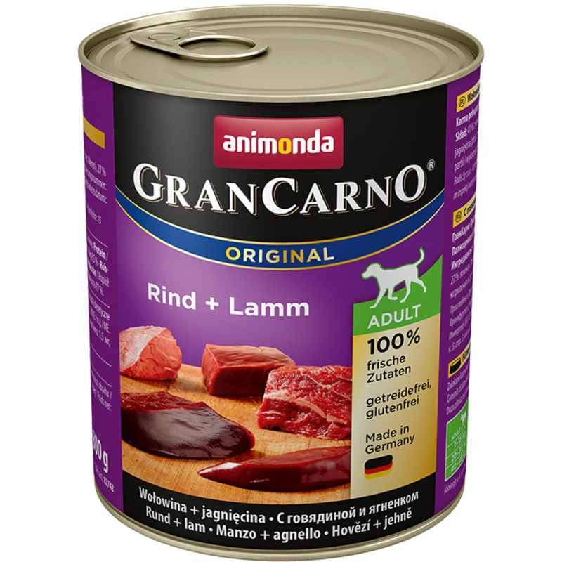 Animonda (Анімонда) Gran Carno Adult Rind+Lamm - Консервований корм з яловичиною та ягням для дорослих собак (рубане м'ясо) (400 г) в E-ZOO