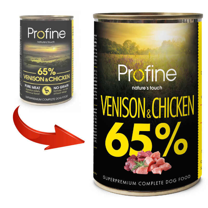 Profine (Профайн) Dog Venison&Chicken - Влажный корм для собак с олениной и курицей (400 г) в E-ZOO