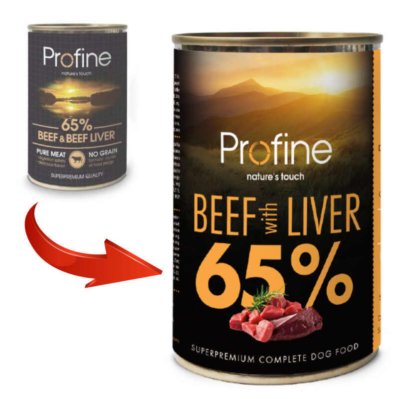 Profine (Профайн) Dog Beef and Liver - Вологий корм для собак з яловичиною та печінкою (400 г) в E-ZOO